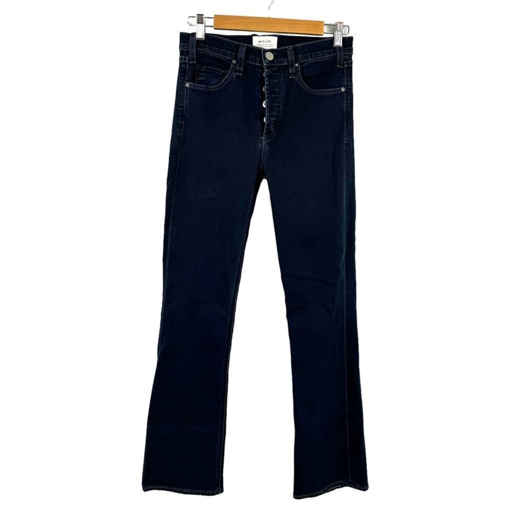 McGuire High Rise Button Fly Flare Leg Dark Indigo Blue Jeans Style 157B SZ 29